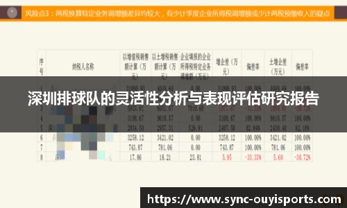 深圳排球队的灵活性分析与表现评估研究报告